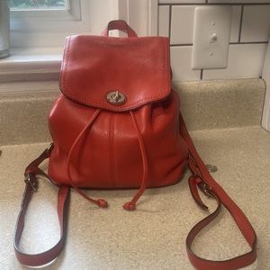 Coach Red Leather Backpack Purse